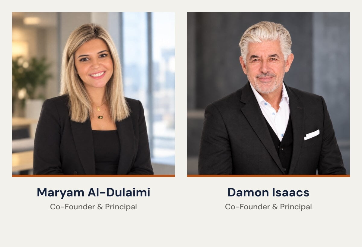 Maryam Al-Dulaimi and Damon Isaacs, co-founders of DM People Direction